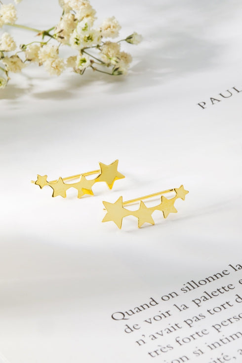 Cercei din argint Stelute (Silver/Gold)